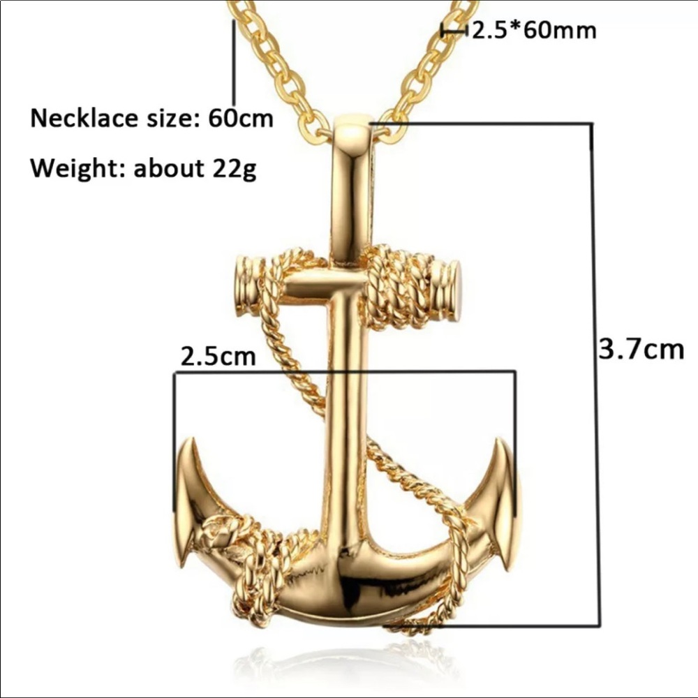 Anchor Necklace- Silver - Picture 3 of 3